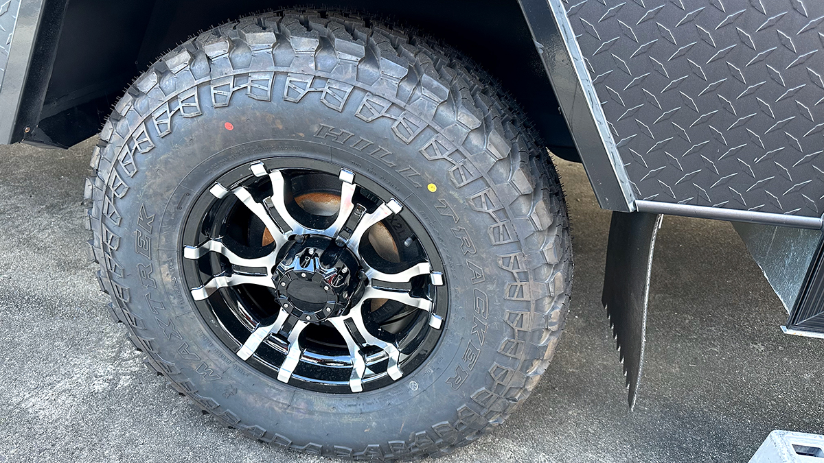 16” alloy rims with 12” electric drum brakes